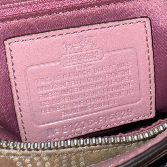 Coach B1276 Beige and Pink Shoulder Bag EUC - Picture 7 of 9